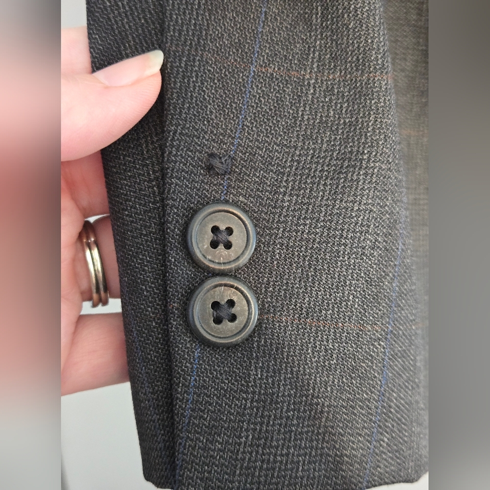Botany 500 Couture Gray Blazer Sport Coat 44L Wool Made in USA Mens - Picture 3 of 10